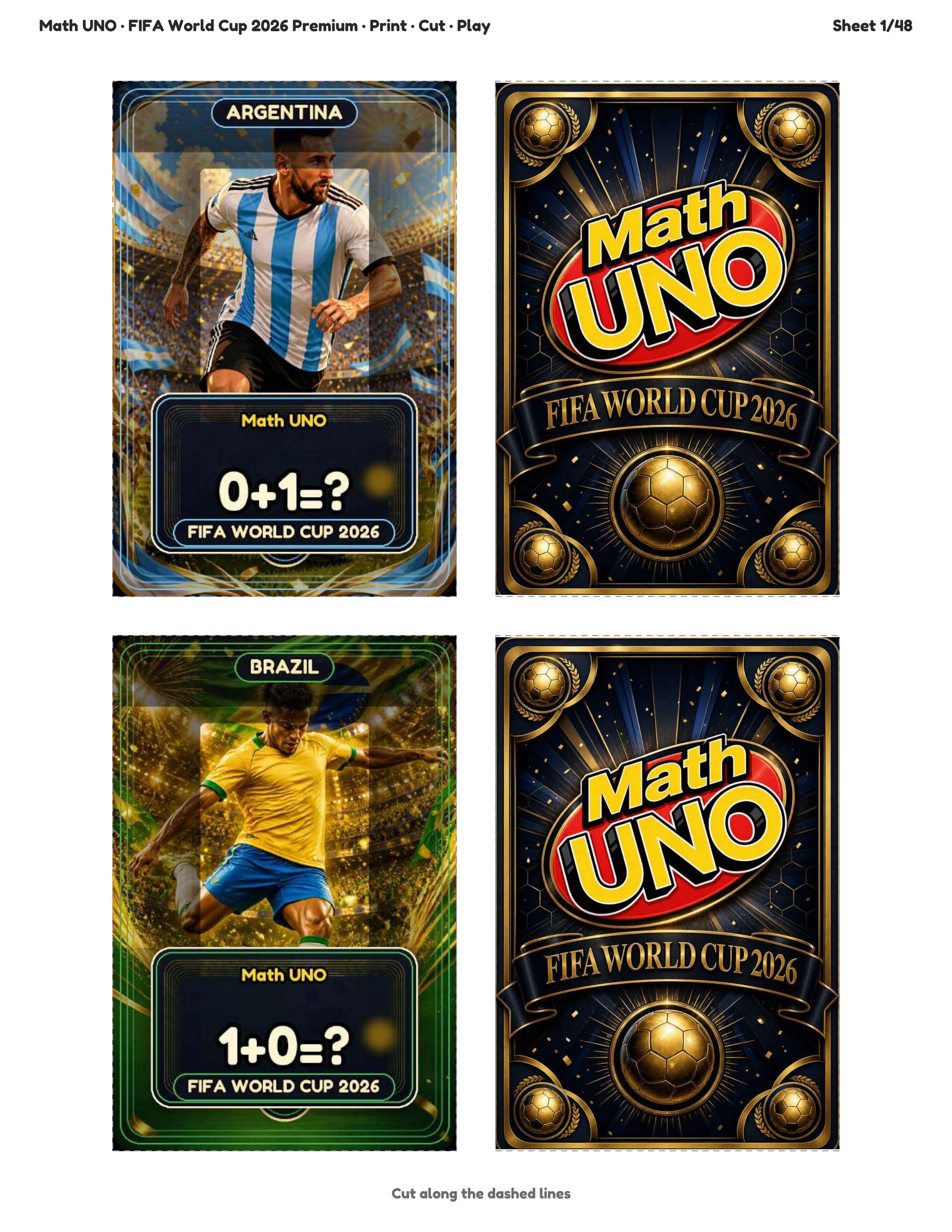 Mate UNO — Copa Mundial FIFA 2026 sample cards