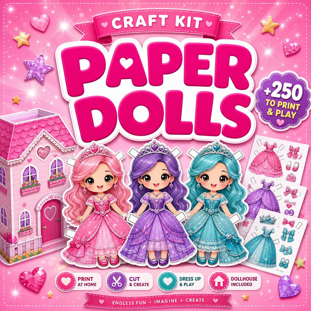 Set de Manualidades de Muñecas de Papel cover